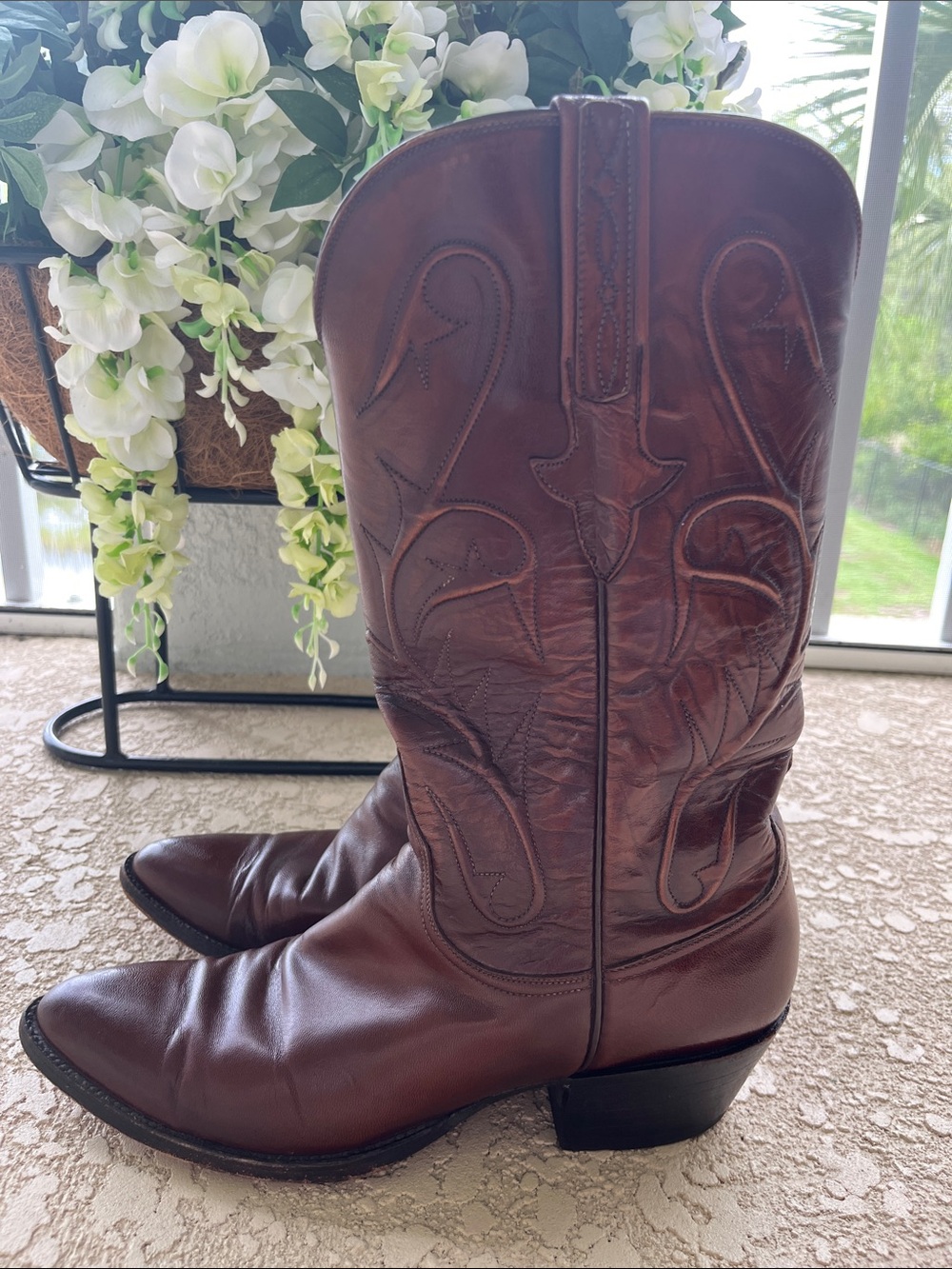 Lucchese Classic Brown Leather Western Boots - Women's/Made in USA